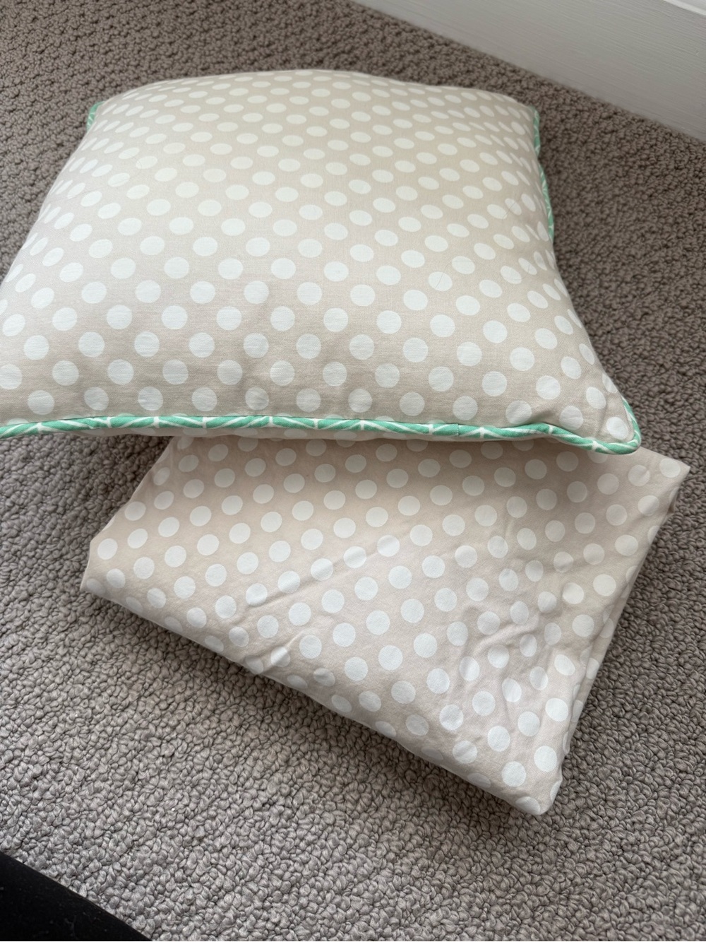 Rare Carousel Designs French Grey Dot Crib Sheet + Handmade Matching Pillow